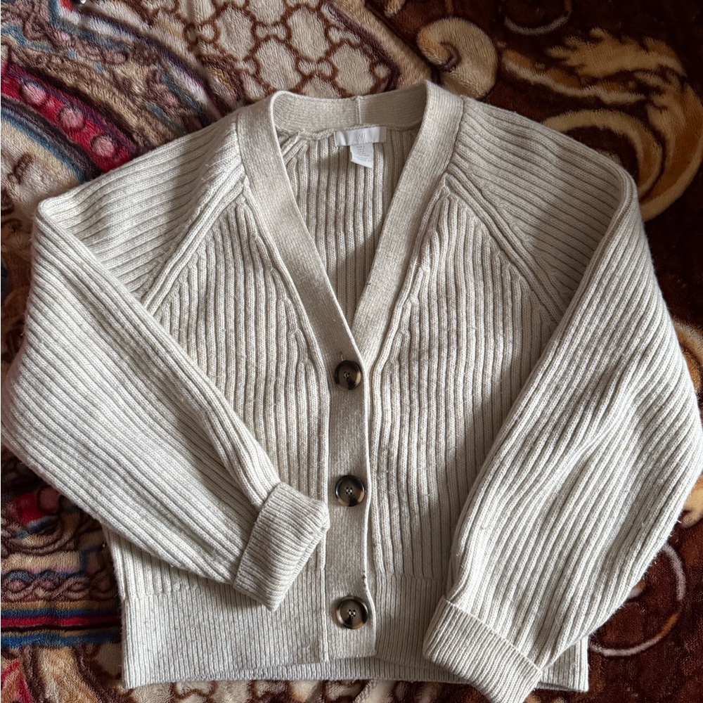 Women's Cream Cardigan Sweater
